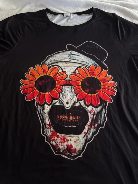 Art The Clown Terrifier Sunglasses Boutique Shirt XL runs big see Measurements - Picture 2 of 5